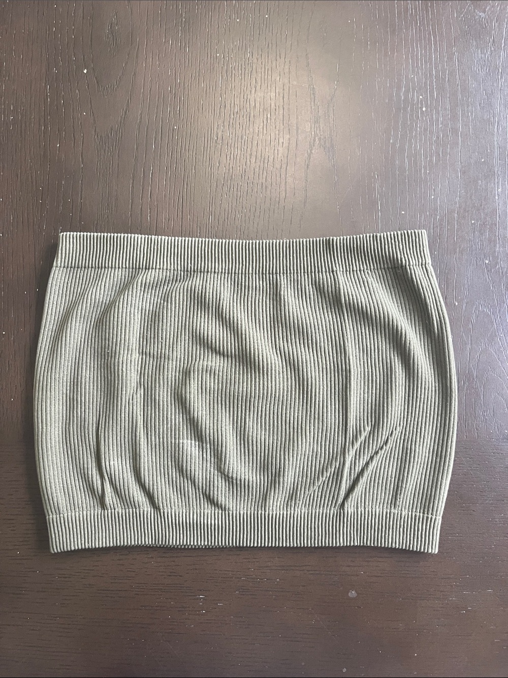 Cotton Candy Sweet Collection Ribbed Tube Top in Olive Green
